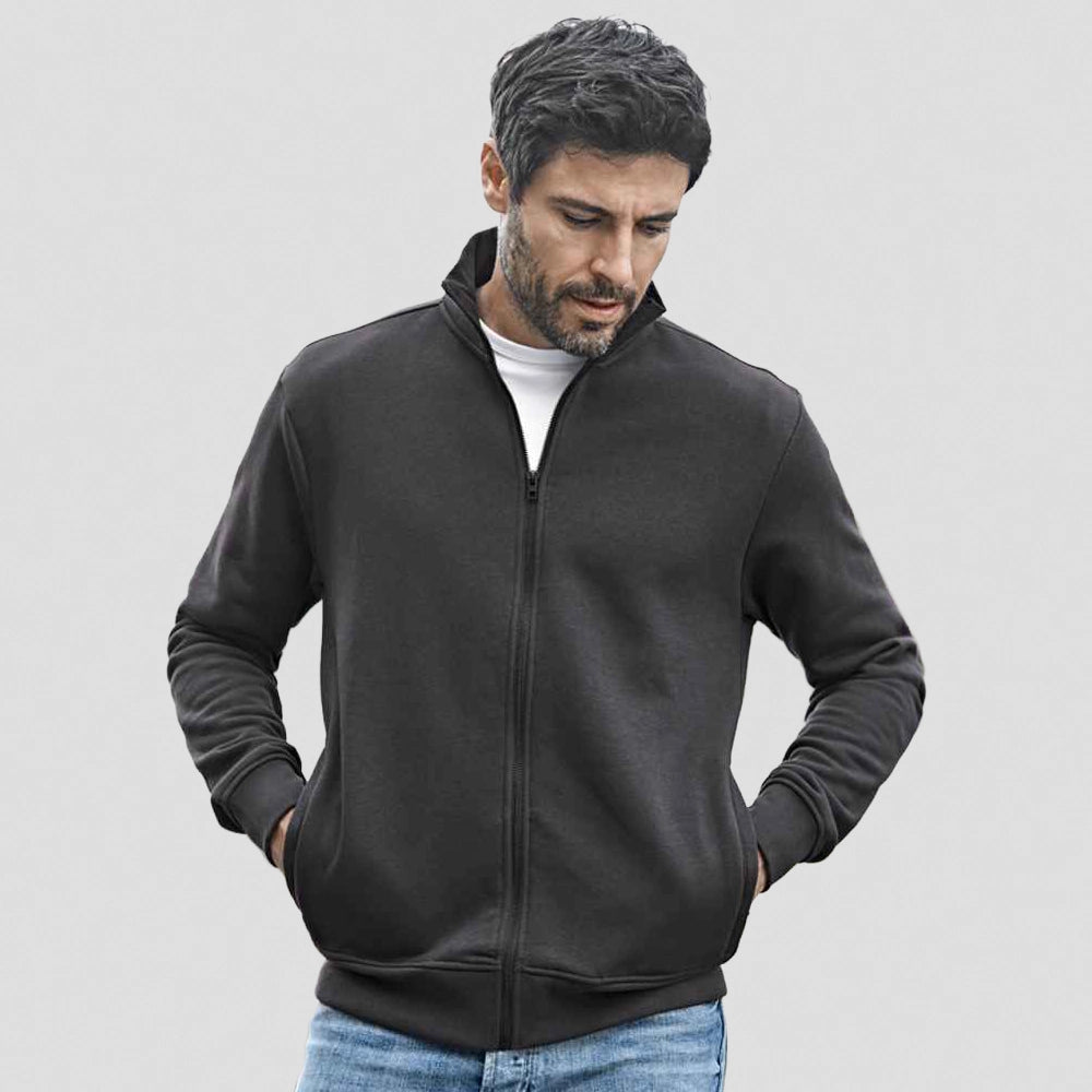 A black Tee Jays Full Zip Sweat Jacket