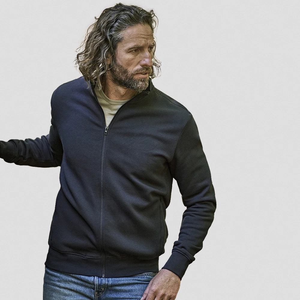 A black Tee Jays Full Zip Sweat Jacket