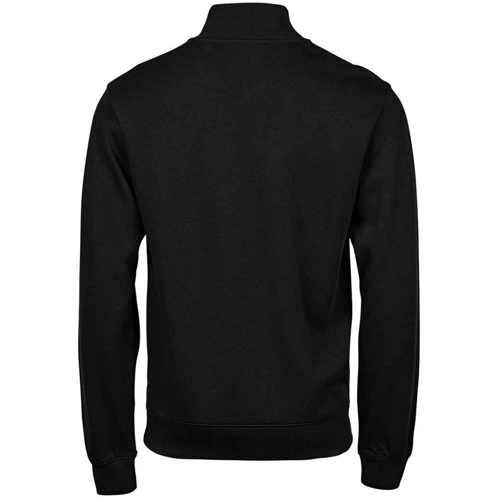 A black Tee Jays Ribbed Interlock Half Zip Sweatshirt