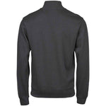 A dark grey Tee Jays Ribbed Interlock Half Zip Sweatshirt