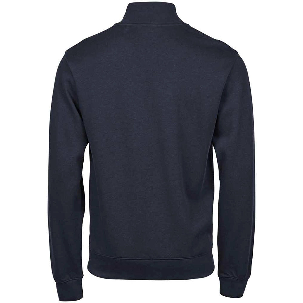 A navy Tee Jays Ribbed Interlock Half Zip Sweatshirt