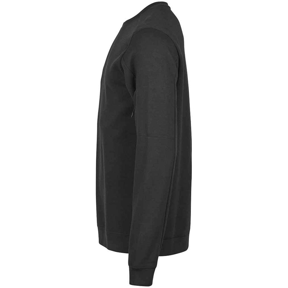 A side view of a Black Tee Jays Athletic Crew Neck Sweatshirt