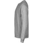 A side view of a Heather Grey Tee Jays Athletic Crew Neck Sweatshirt