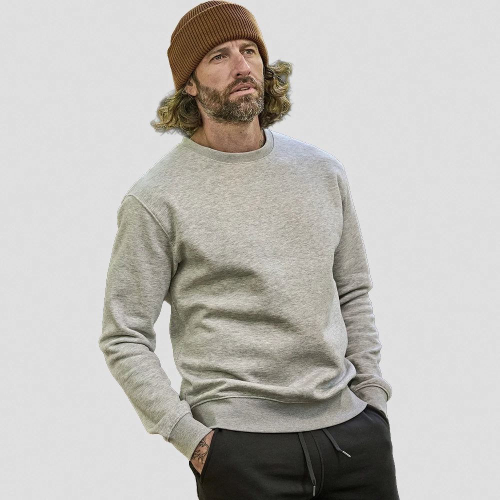 A heather grey Tee Jays Heavy Sweatshirt