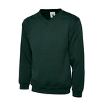 Bottle green Uneek Classic V-Neck Sweatshirt UC204
