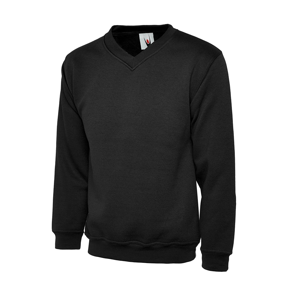 Black Uneek Classic V-Neck Sweatshirt UC204