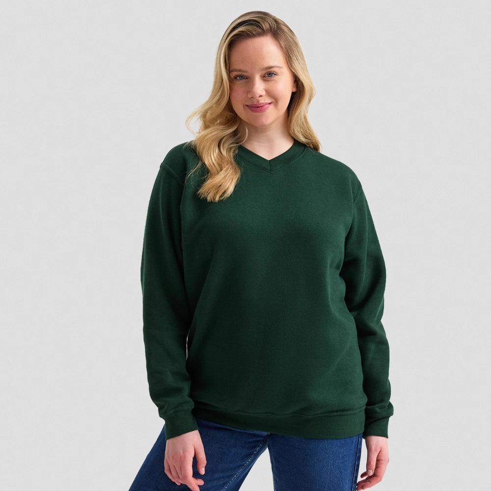 front view of Uneek Classic V-Neck Sweatshirt UC204