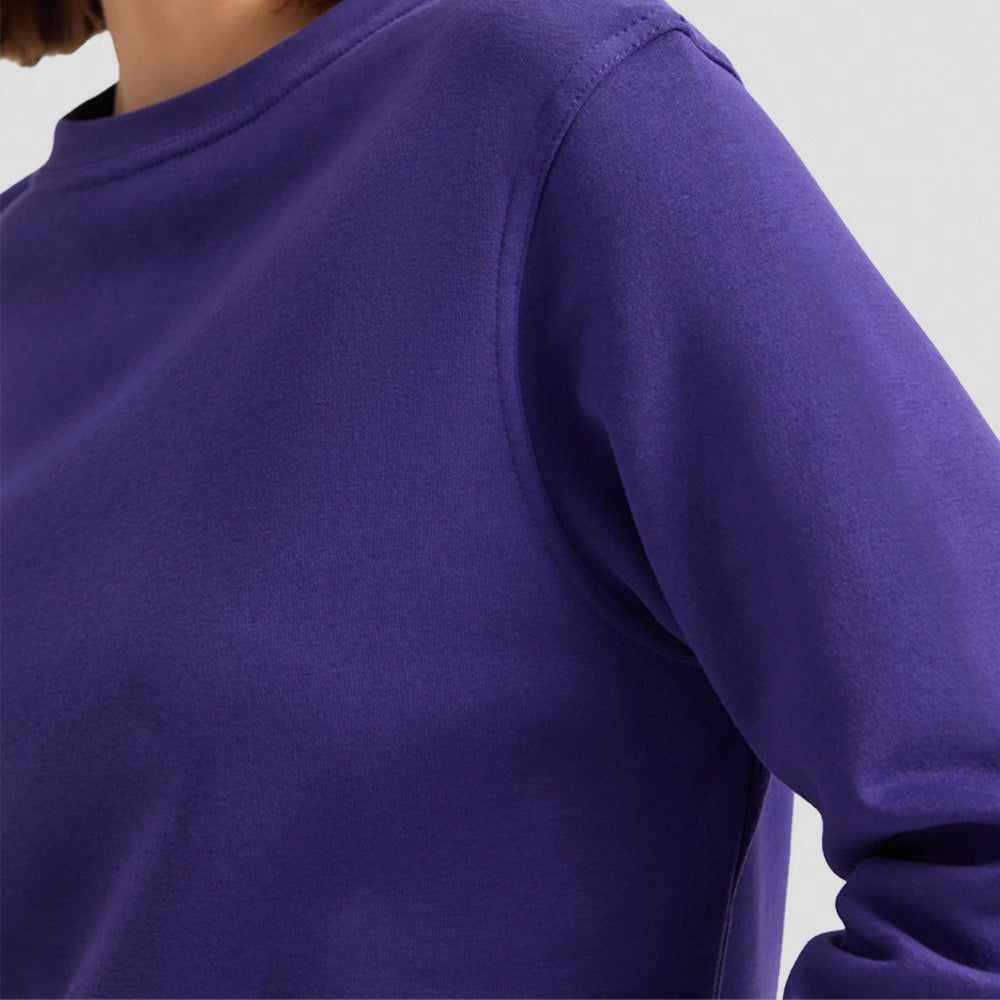 close up of a Uneek Ladies Deluxe Crew Neck Sweatshirt UC211