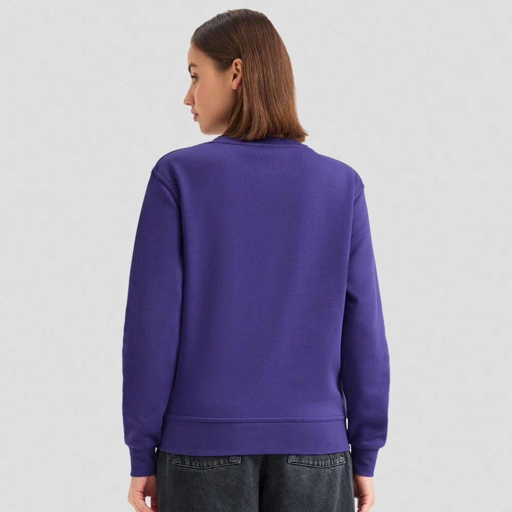 Back view of a Uneek Ladies Deluxe Crew Neck Sweatshirt UC211