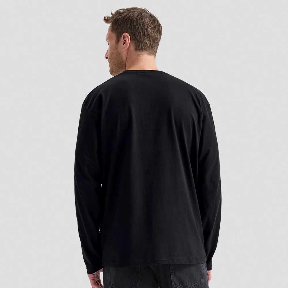 A back view of a Uneek Long Sleeve Classic T-Shirt UC314