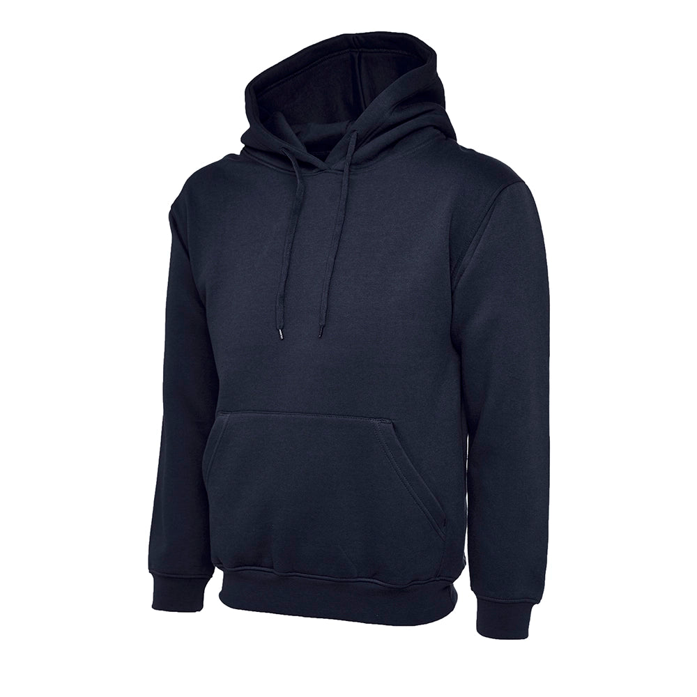 Navy Classic Hooded Sweatshirt UC502 front view