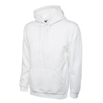 White Classic Hooded Sweatshirt UC502 front view