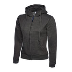 Charcoal Uneek Ladies Classic Full Zip Hooded Sweatshirt UC505