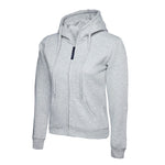 Heather Grey Uneek Ladies Classic Full Zip Hooded Sweatshirt UC505