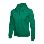Kelly Green Uneek Ladies Classic Full Zip Hooded Sweatshirt UC505