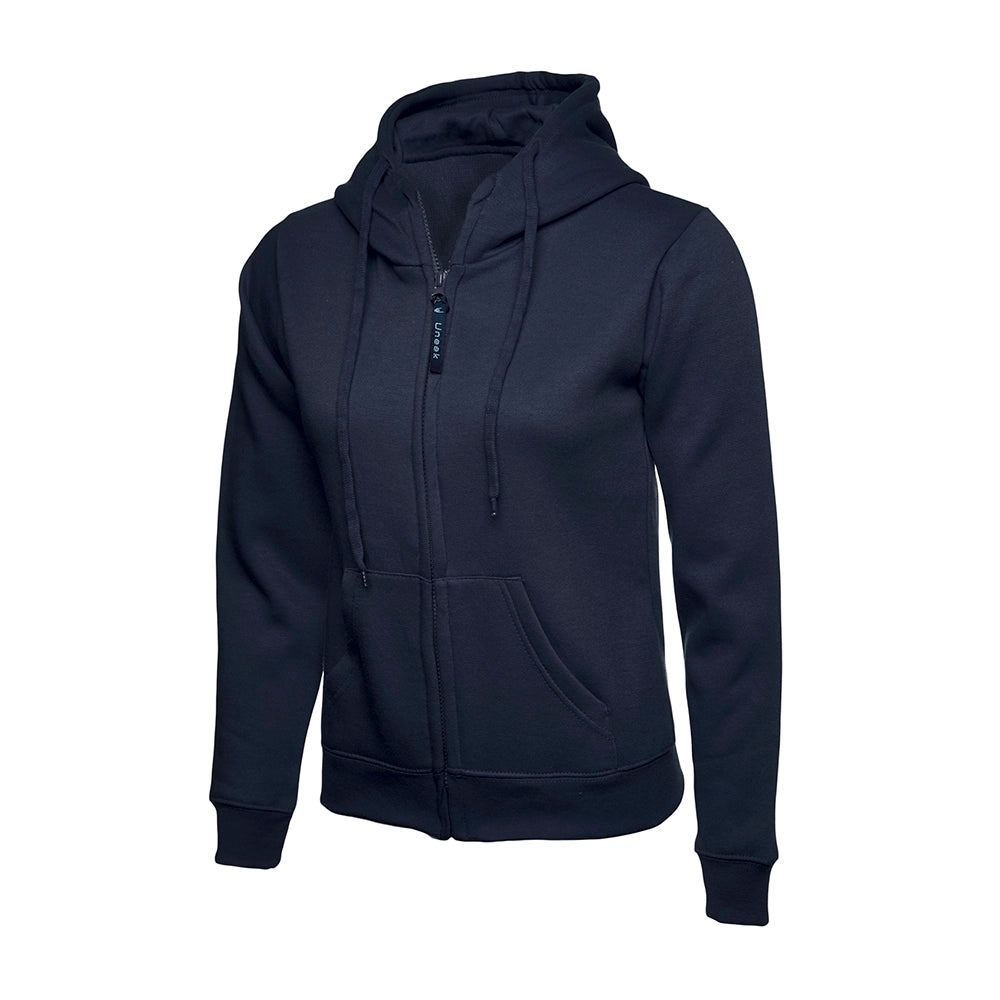 Navy Uneek Ladies Classic Full Zip Hooded Sweatshirt UC505
