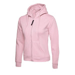Pink Uneek Ladies Classic Full Zip Hooded Sweatshirt UC505