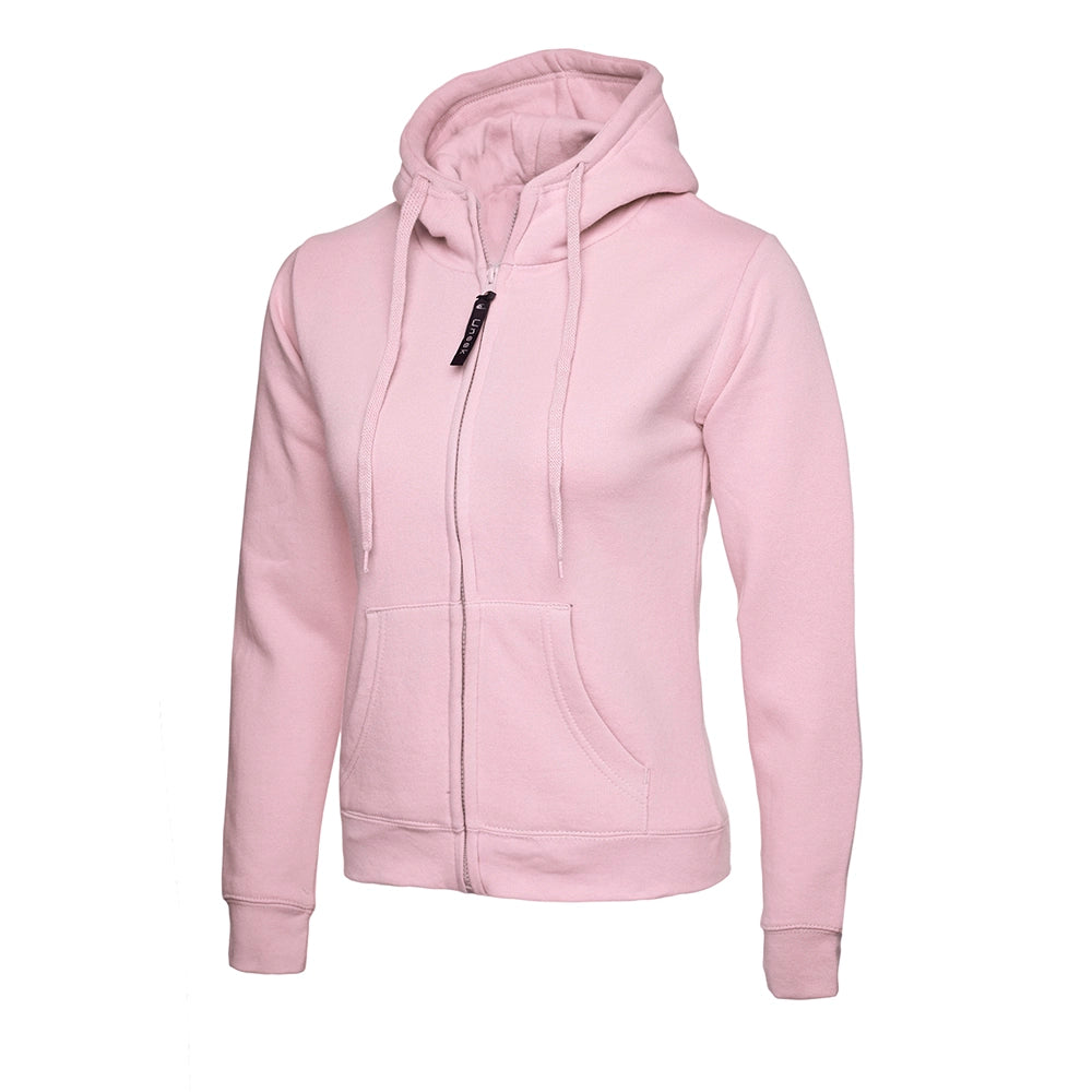 Pink Uneek Ladies Classic Full Zip Hooded Sweatshirt UC505