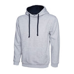 Heather grey Uneek Contrast Hooded Sweatshirt UC507