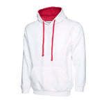 White Uneek Contrast Hooded Sweatshirt UC507