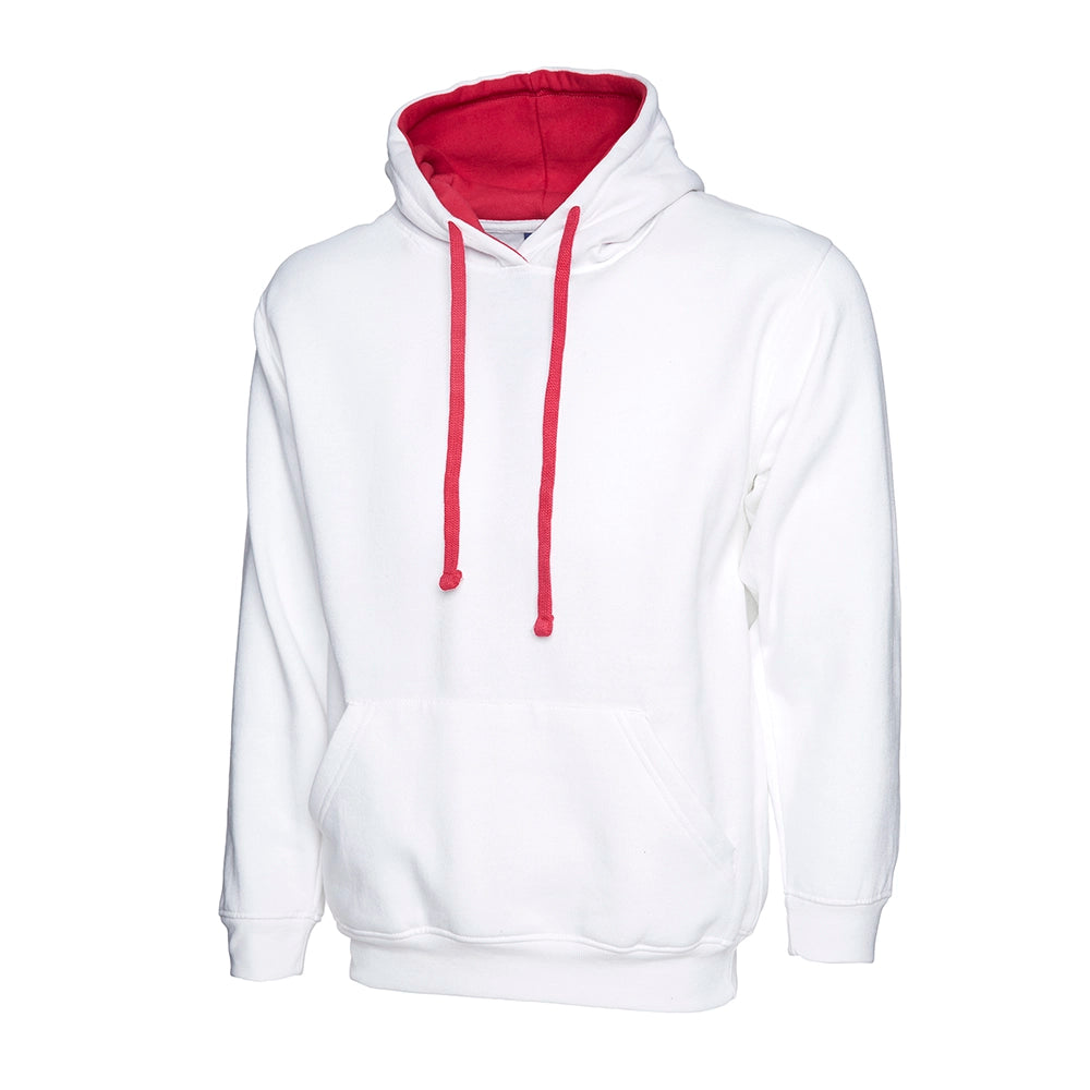 White Uneek Contrast Hooded Sweatshirt UC507