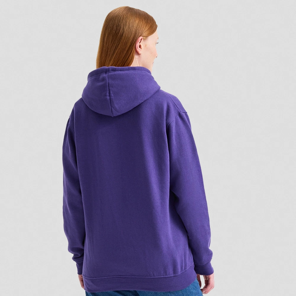 Back view of Uneek Contrast Hooded Sweatshirt UC507