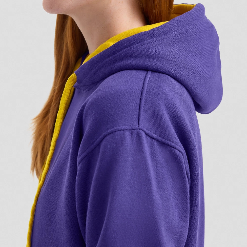Side view of Uneek Contrast Hooded Sweatshirt UC507