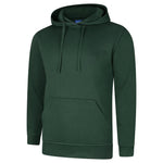 Bottle Green Deluxe Hooded Sweatshirt UC509 on a white background