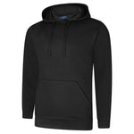 Black Deluxe Hooded Sweatshirt UC509 on a white background