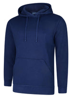 French navy Deluxe Hooded Sweatshirt UC509 on a white background