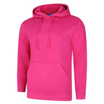 Hot pink Deluxe Hooded Sweatshirt UC509 on a white background