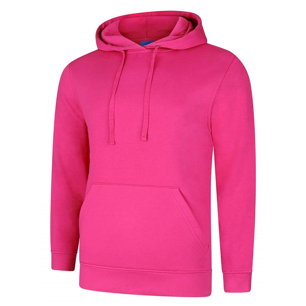 Hot pink Deluxe Hooded Sweatshirt UC509 on a white background