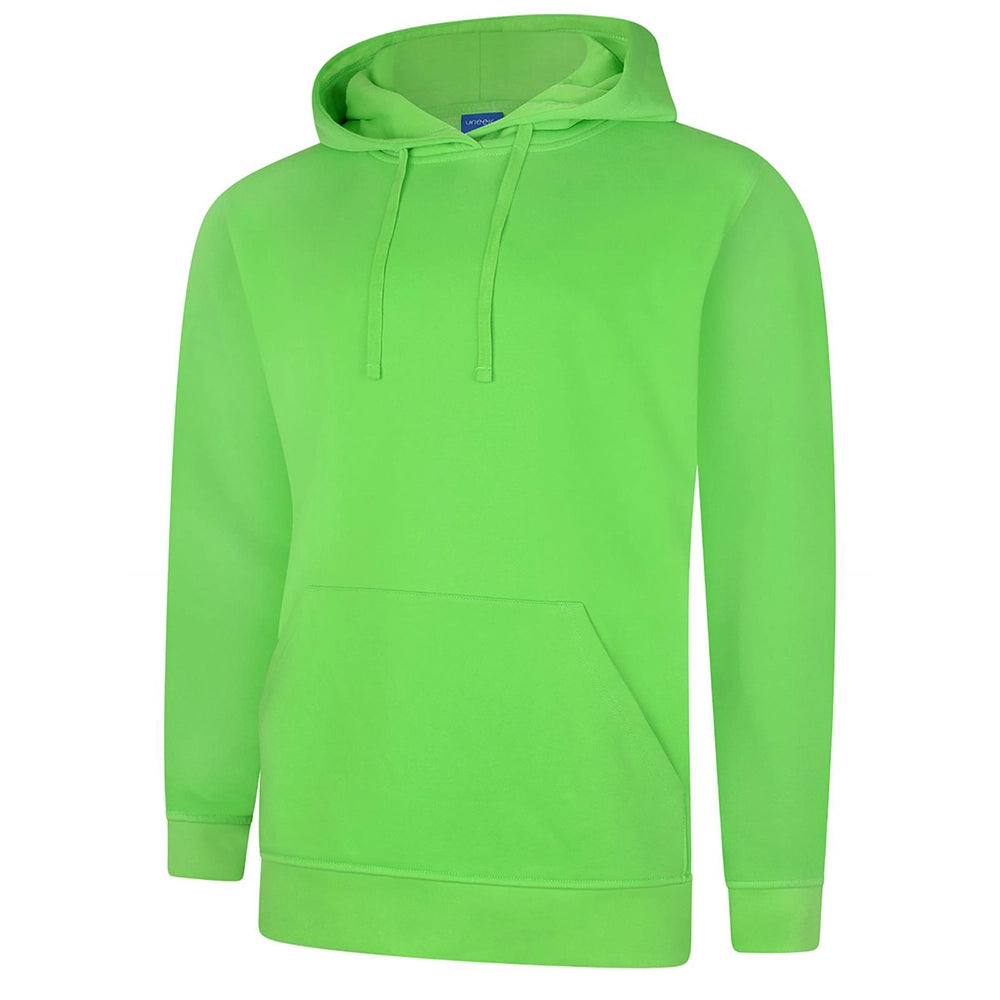 Lime Green Deluxe Hooded Sweatshirt UC509 on a white background