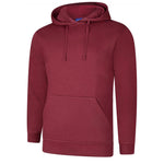 Maroon Deluxe Hooded Sweatshirt UC509 on a white background