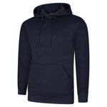 Navy blue Deluxe Hooded Sweatshirt UC509 on a white background
