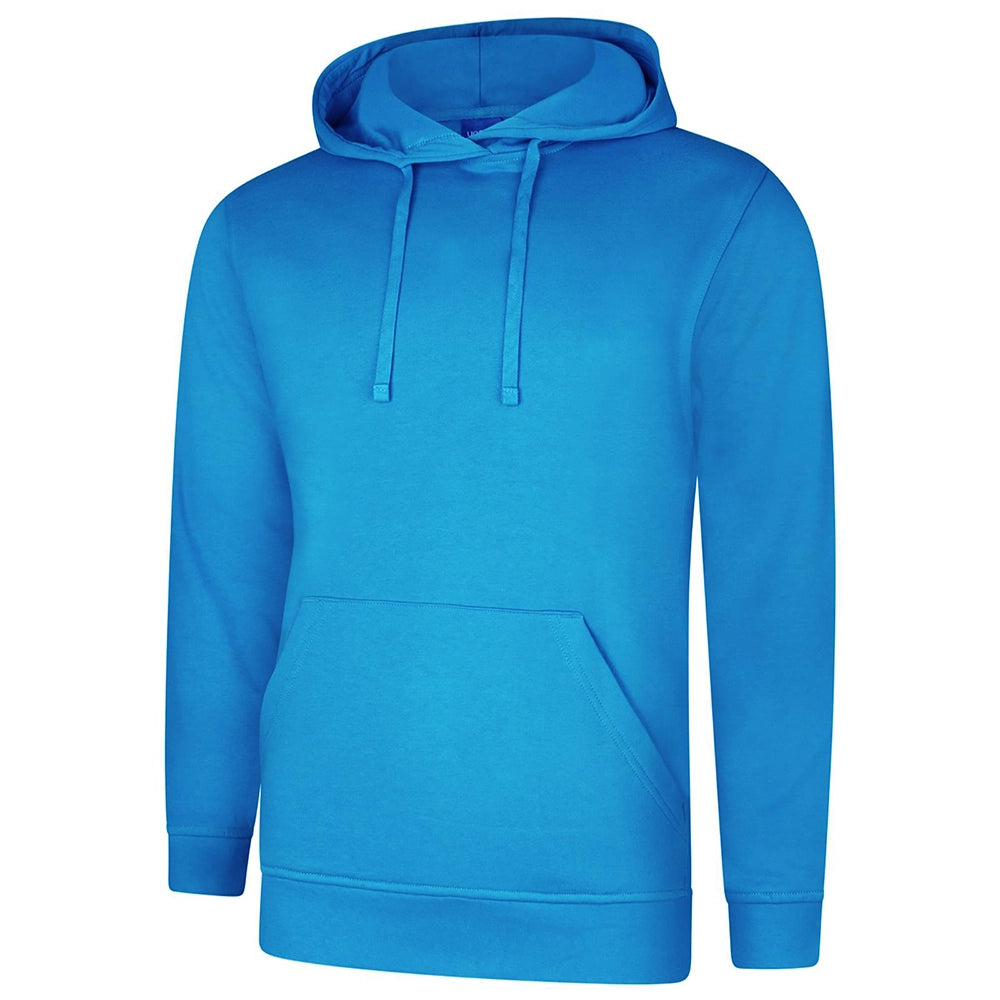 Reef Blue Deluxe Hooded Sweatshirt UC509 on a white background