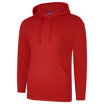 Sizzling Red Deluxe Hooded Sweatshirt UC509 on a white background