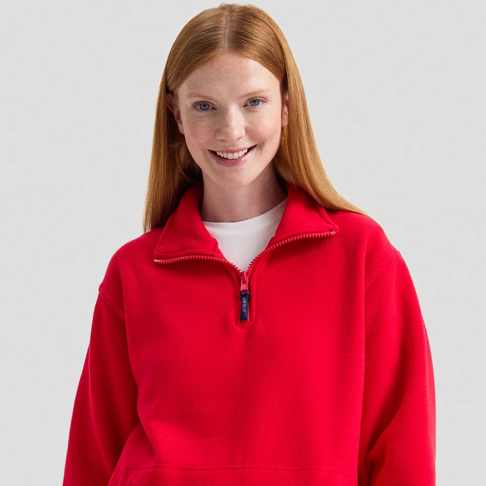 Model wearing a Classic 1/4 Zip Fleece Jacket UC602