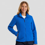A model wearing a Uneek Ladies Classic Full Zip Fleece Jacket UC608