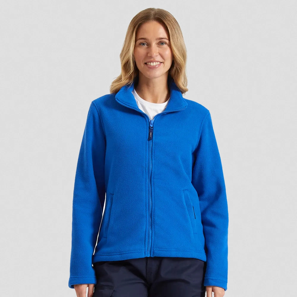 Model wearing a Uneek Ladies Classic Full Zip Fleece Jacket UC608