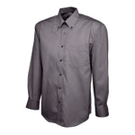 Uneek Mens Pinpoint Oxford Full Sleeve Shirt UC701 - Charcoal