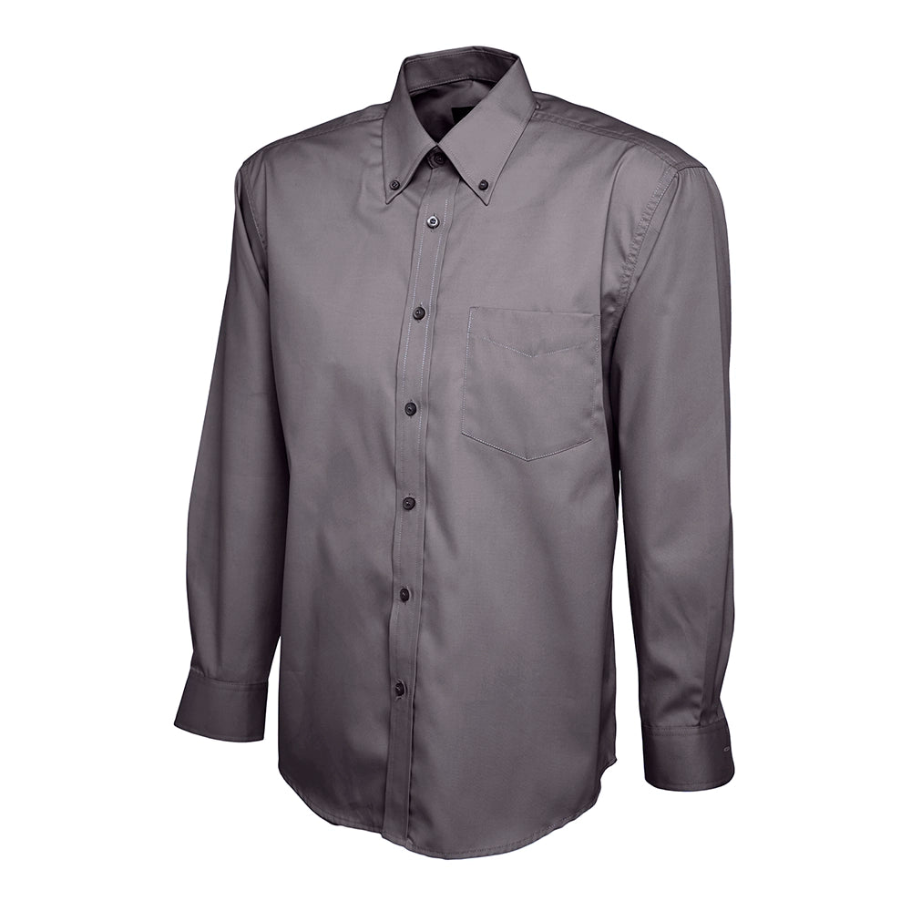 Uneek Mens Pinpoint Oxford Full Sleeve Shirt UC701 - Charcoal