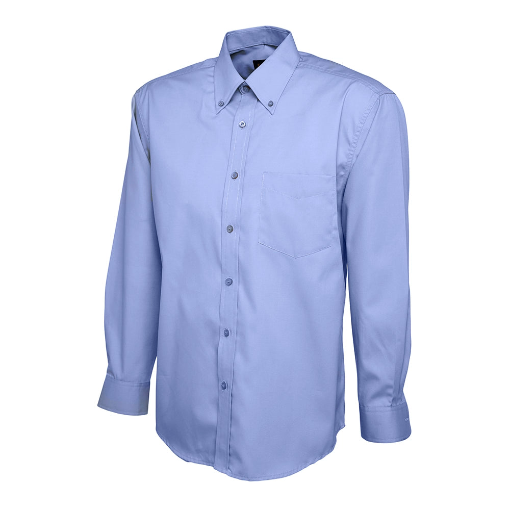 Uneek Mens Pinpoint Oxford Full Sleeve Shirt UC701 - Medium Blue