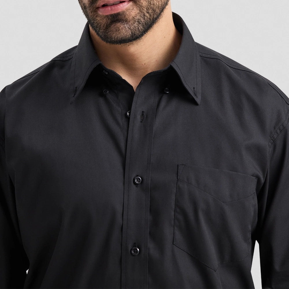 Close up of a Uneek Mens Pinpoint Oxford Full Sleeve Shirt UC701