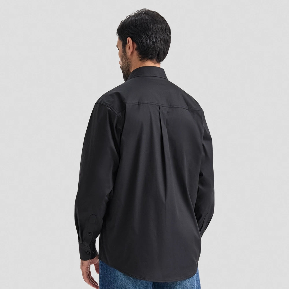 Back view of a Uneek Mens Pinpoint Oxford Full Sleeve Shirt UC701