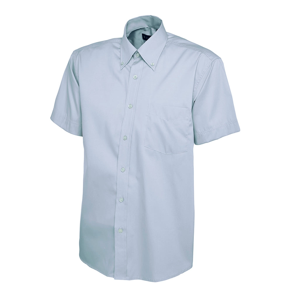 Uneek Mens Pinpoint Oxford Half Sleeve Shirt UC702 - Light Blue