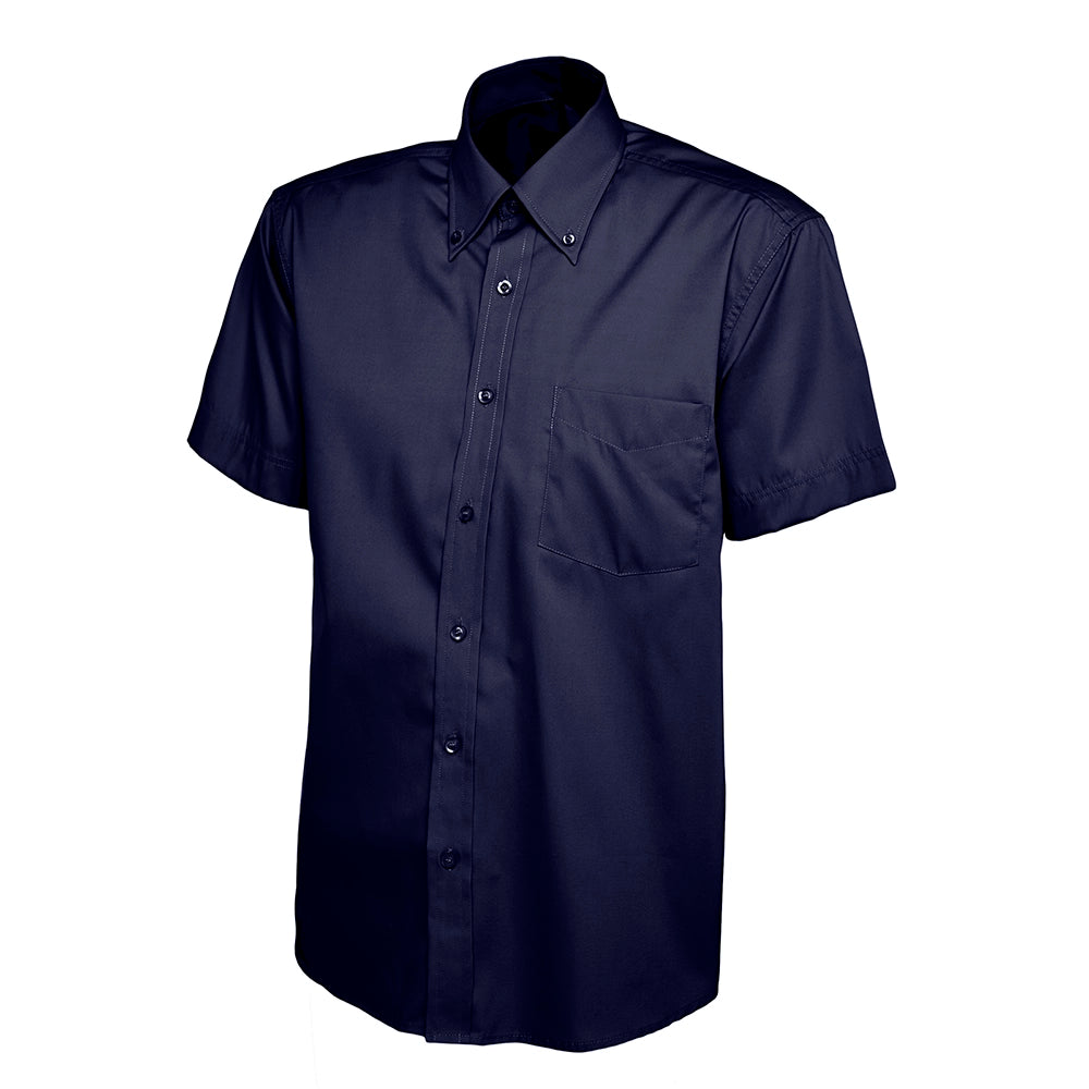 Uneek Mens Pinpoint Oxford Half Sleeve Shirt UC702 - Navy Blue
