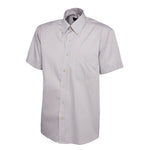 Uneek Mens Pinpoint Oxford Half Sleeve Shirt UC702 - Silver Grey