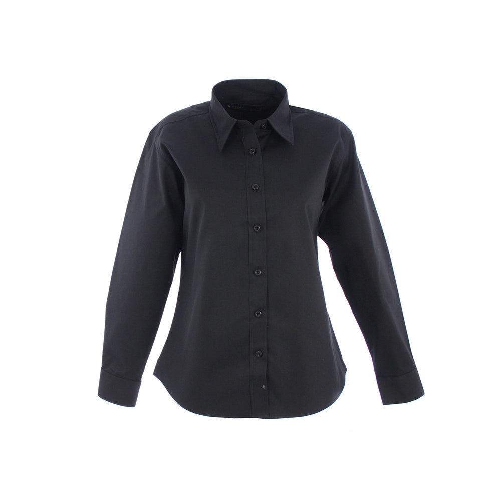 Black Uneek Ladies Pinpoint Oxford Full Sleeve Shirt UC703