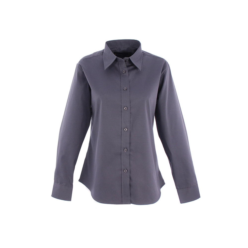 Charcoal Uneek Ladies Pinpoint Oxford Full Sleeve Shirt UC703